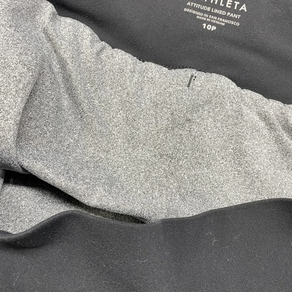 Athleta Attitude Lined Pants Womens 10P Black Ruched Jogger Activewear Pull On - Picture 6 of 13